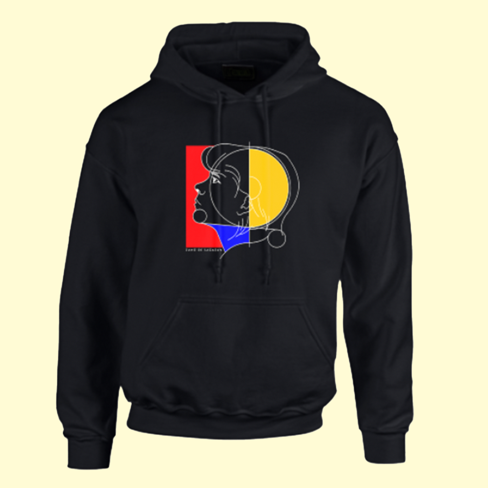 Hoodie noir unisexe Zaho de Sagazan